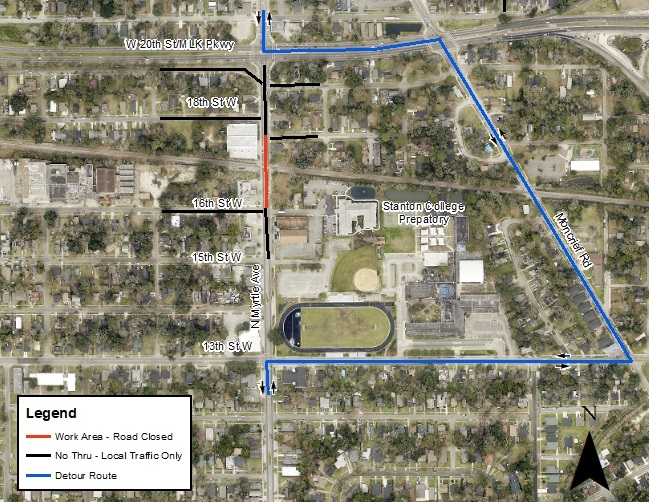 MLK - Stanton Road Closure Map